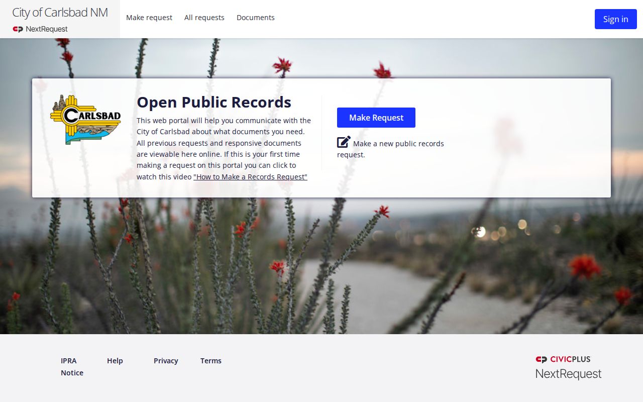 Carlsbad criminal records public request portal