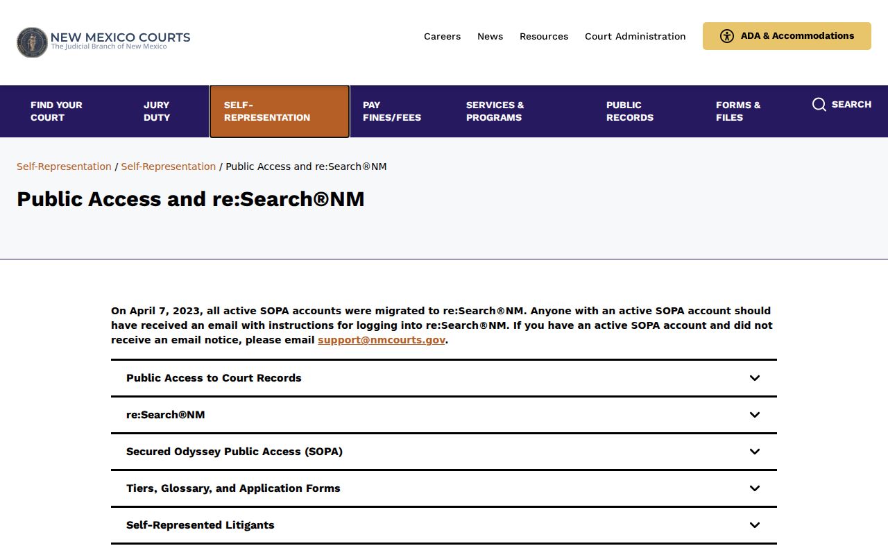 New Mexico access levels for Eddy County criminal court records
