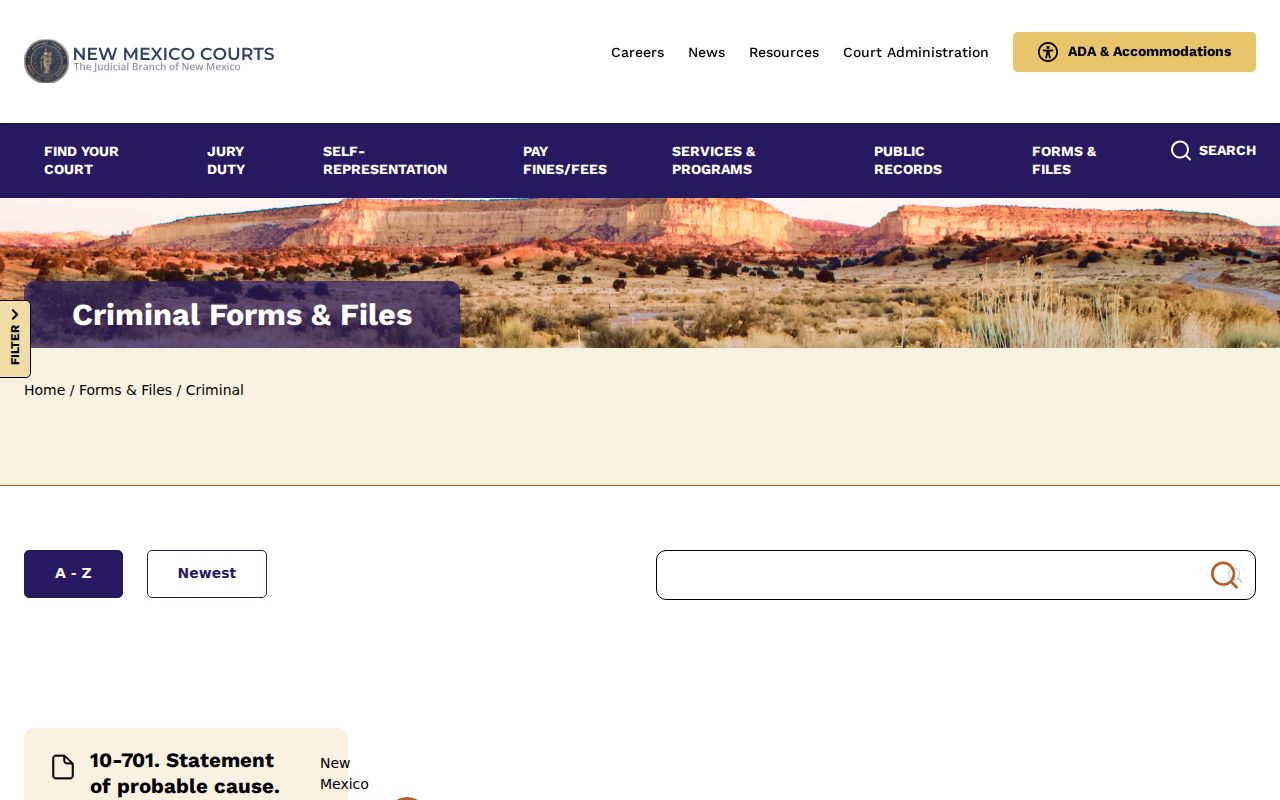 New Mexico forms used in Eddy County criminal court cases