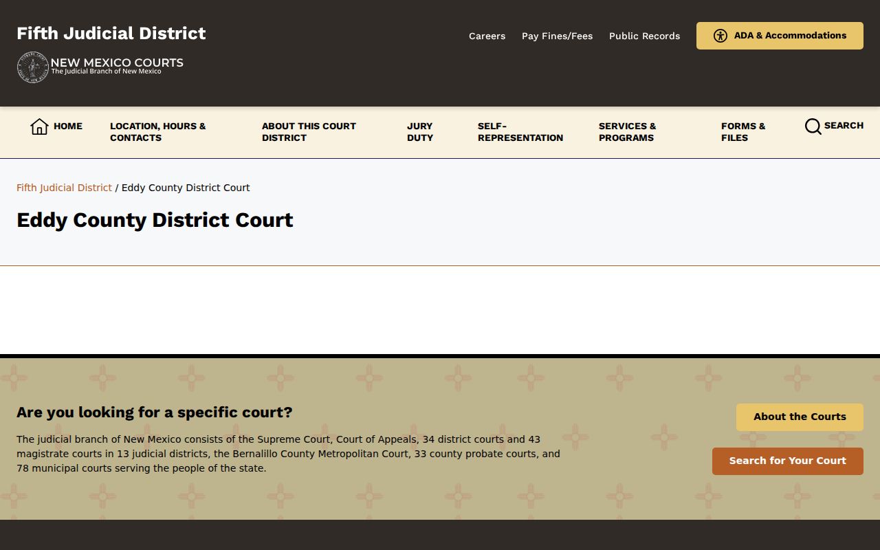 Eddy County District Court criminal case records office