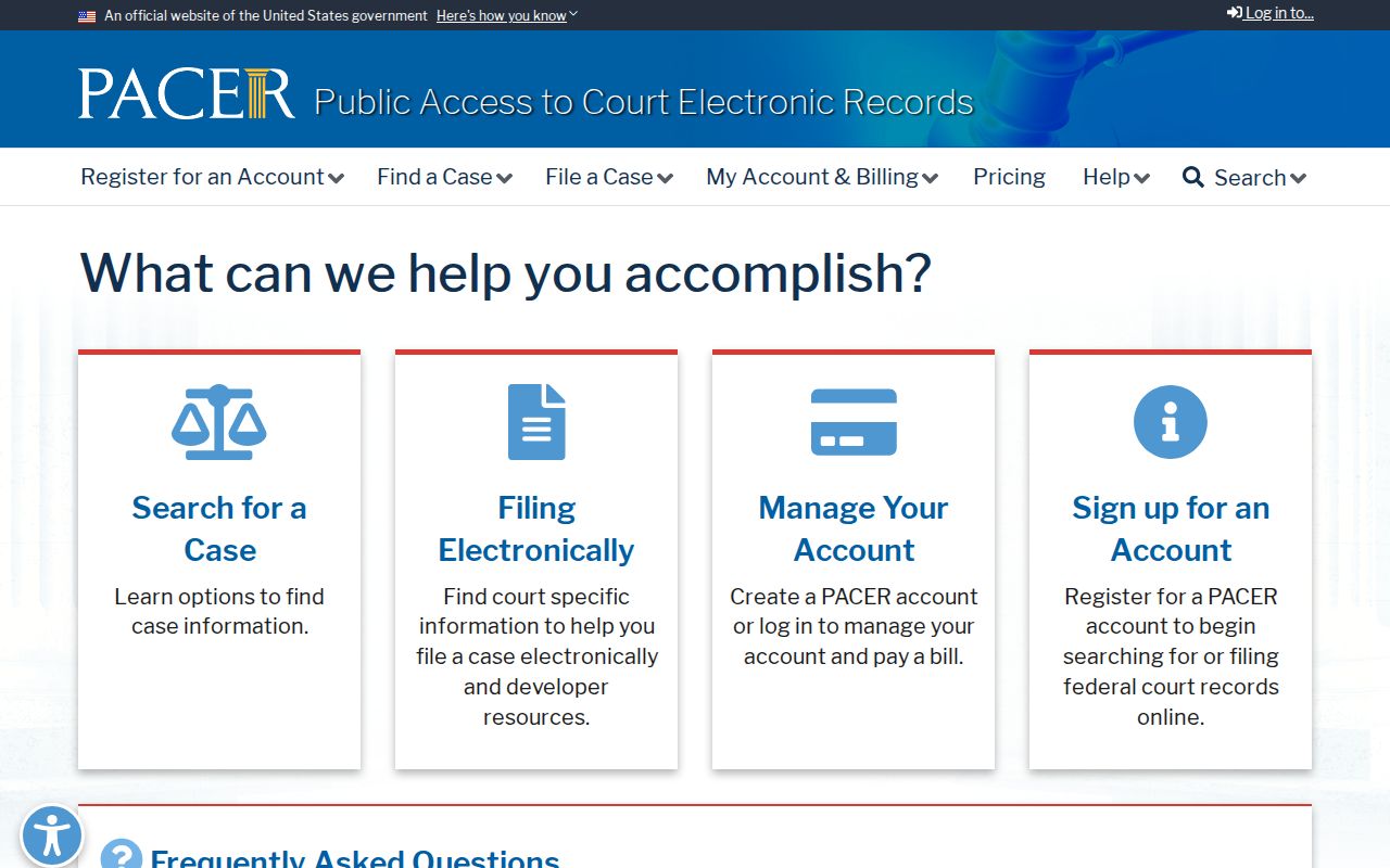 Eddy County criminal records federal court PACER access