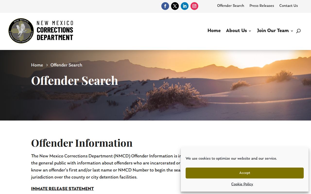 Eddy County criminal records New Mexico corrections offender search