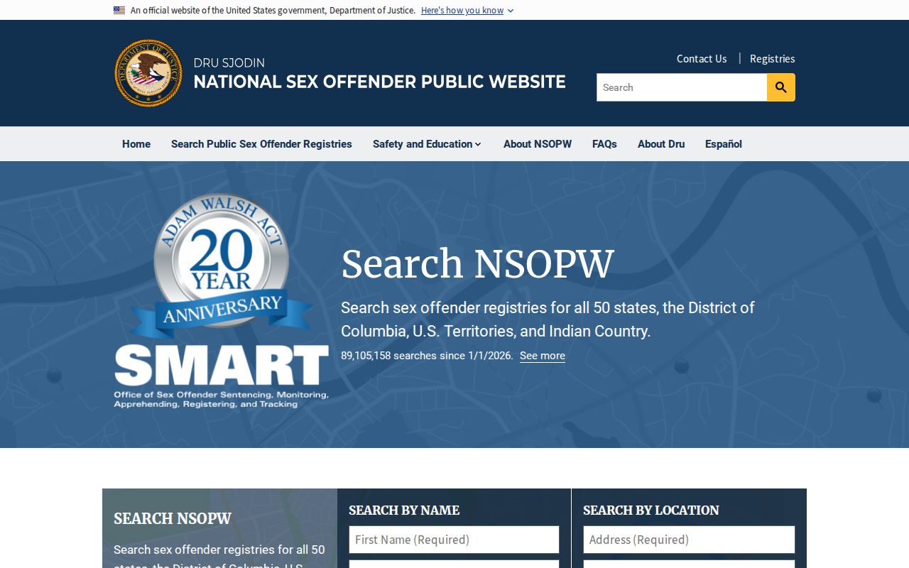 National portal for an Eddy County sex offender search
